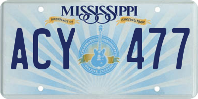 MS license plate ACY477