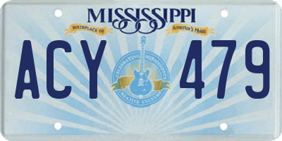MS license plate ACY479