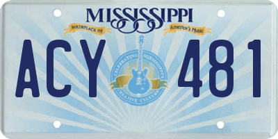 MS license plate ACY481