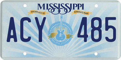 MS license plate ACY485