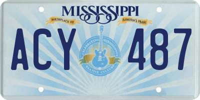MS license plate ACY487
