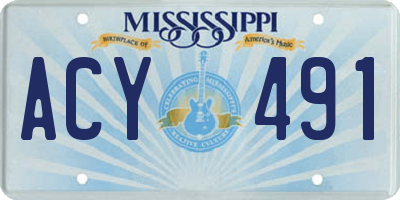 MS license plate ACY491