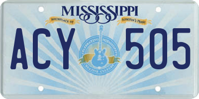 MS license plate ACY505