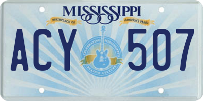 MS license plate ACY507