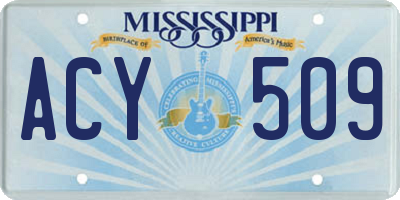MS license plate ACY509