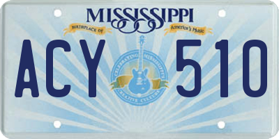 MS license plate ACY510
