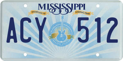 MS license plate ACY512