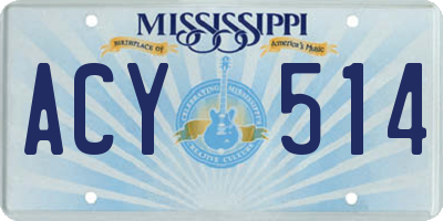 MS license plate ACY514