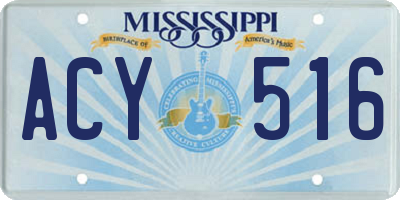 MS license plate ACY516