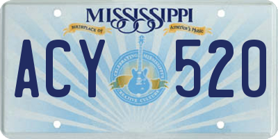 MS license plate ACY520