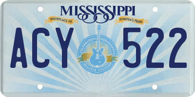 MS license plate ACY522