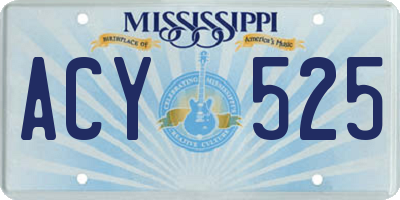 MS license plate ACY525