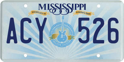 MS license plate ACY526