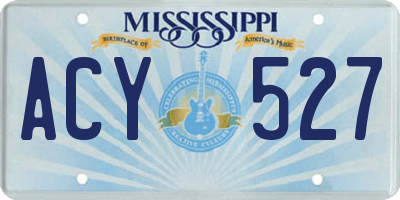 MS license plate ACY527