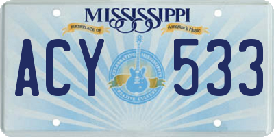 MS license plate ACY533