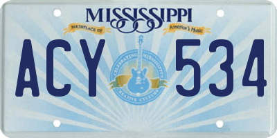 MS license plate ACY534