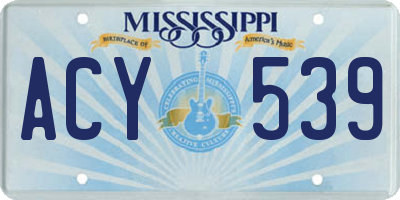 MS license plate ACY539