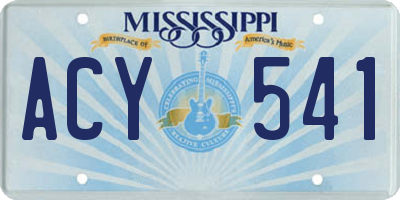 MS license plate ACY541
