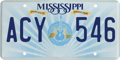 MS license plate ACY546