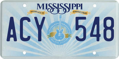 MS license plate ACY548