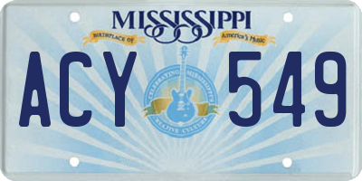 MS license plate ACY549