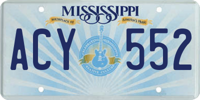 MS license plate ACY552