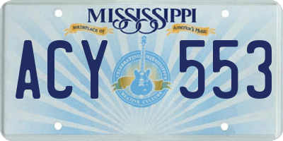 MS license plate ACY553