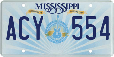 MS license plate ACY554