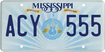 MS license plate ACY555