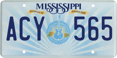 MS license plate ACY565