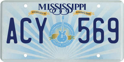MS license plate ACY569