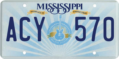 MS license plate ACY570