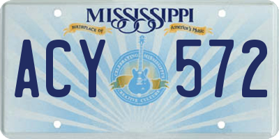 MS license plate ACY572