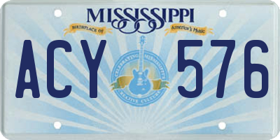 MS license plate ACY576