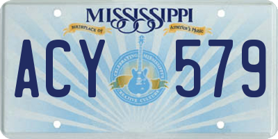 MS license plate ACY579