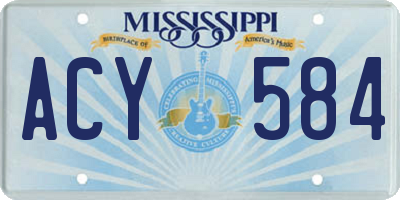 MS license plate ACY584
