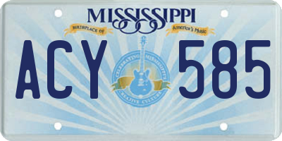 MS license plate ACY585
