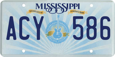 MS license plate ACY586