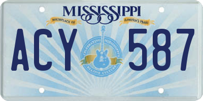 MS license plate ACY587