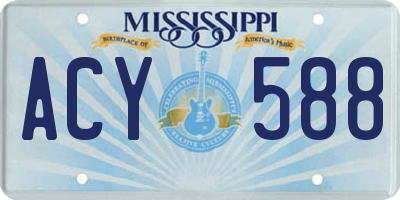 MS license plate ACY588