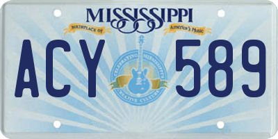 MS license plate ACY589