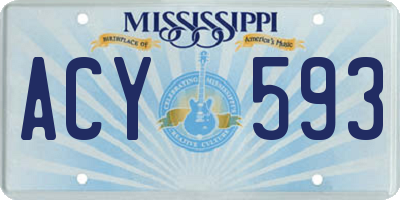MS license plate ACY593