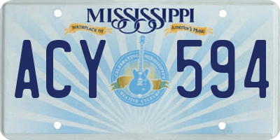 MS license plate ACY594