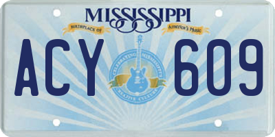 MS license plate ACY609
