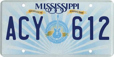 MS license plate ACY612