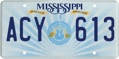 MS license plate ACY613