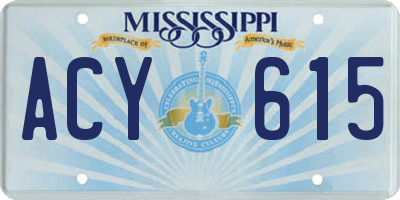 MS license plate ACY615