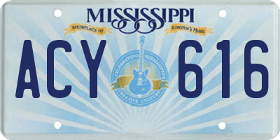 MS license plate ACY616