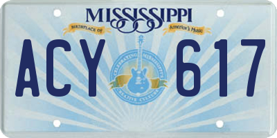 MS license plate ACY617