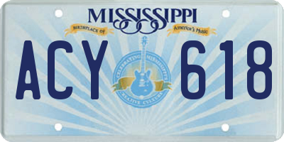 MS license plate ACY618